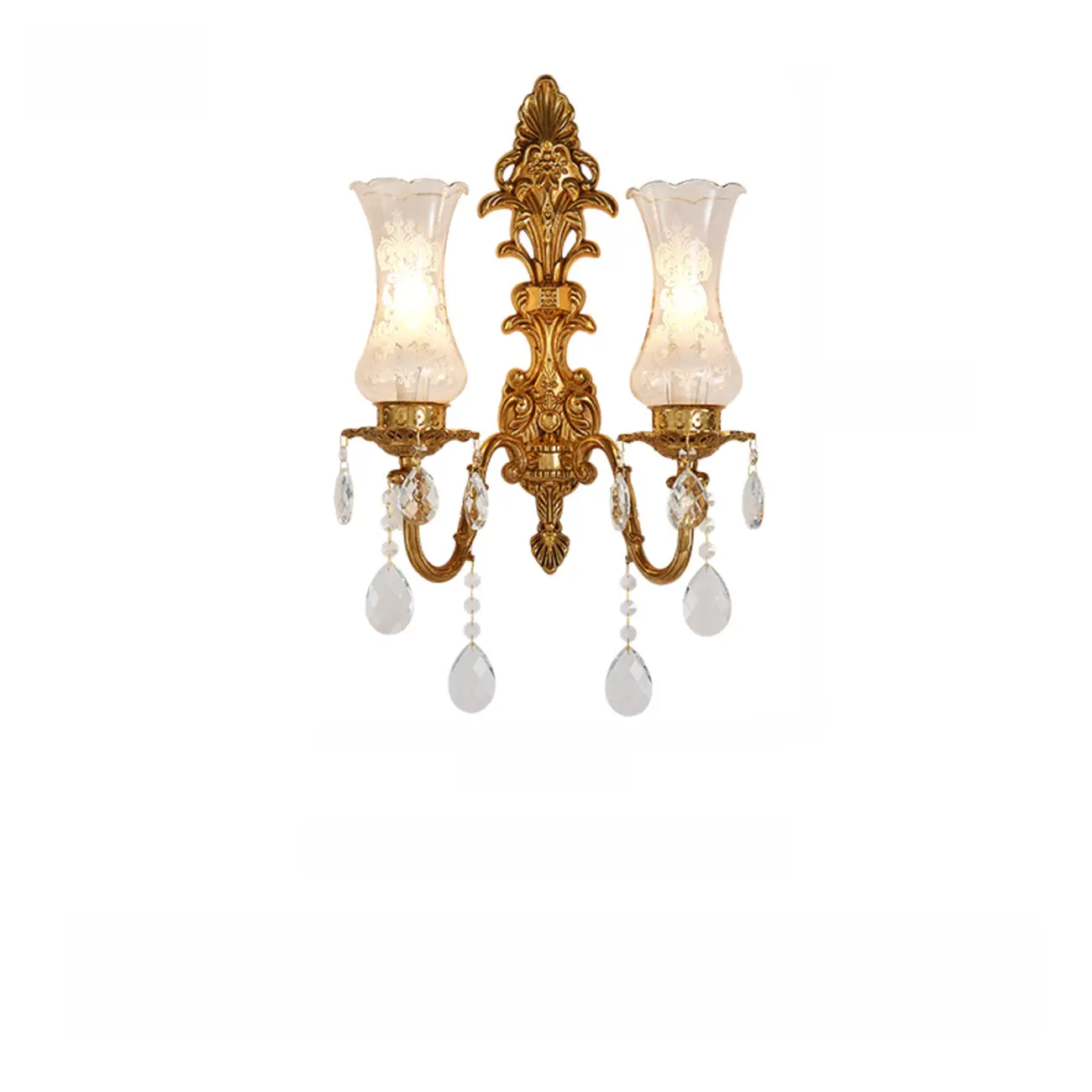 Luxury Crystal Glass Gold Wall Sconce