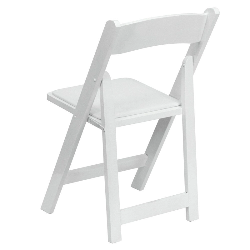 Wood Folding Chair with Vinyl Padded Seat (Set of 2)