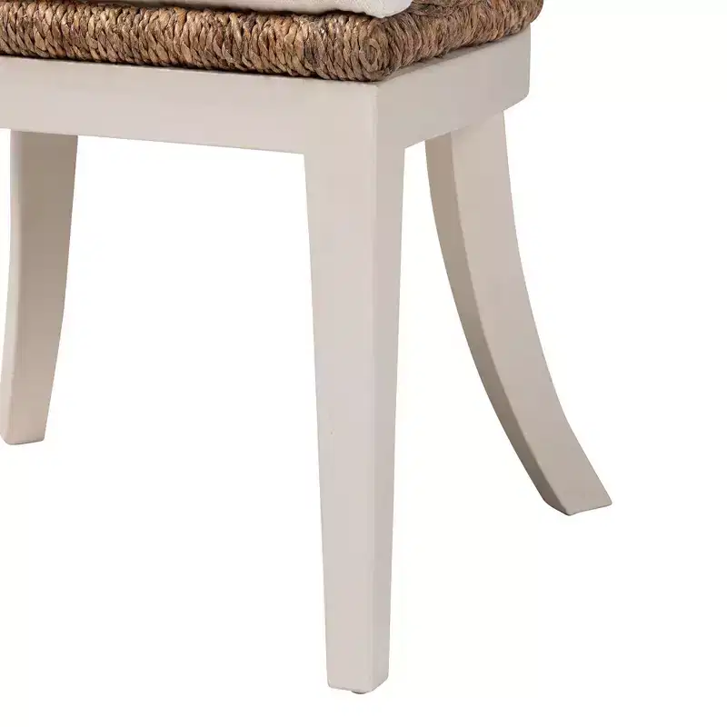 bali & pari Ubud Seagrass and Mahogany Wood Dining Chair Natural Seagrass