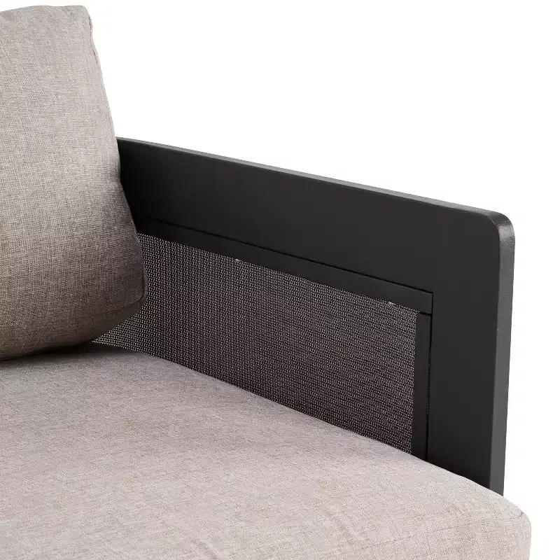 Christopher Knight Home Kailash Modern 50 Patio Aluminum Olefin Upholstered Loveseat