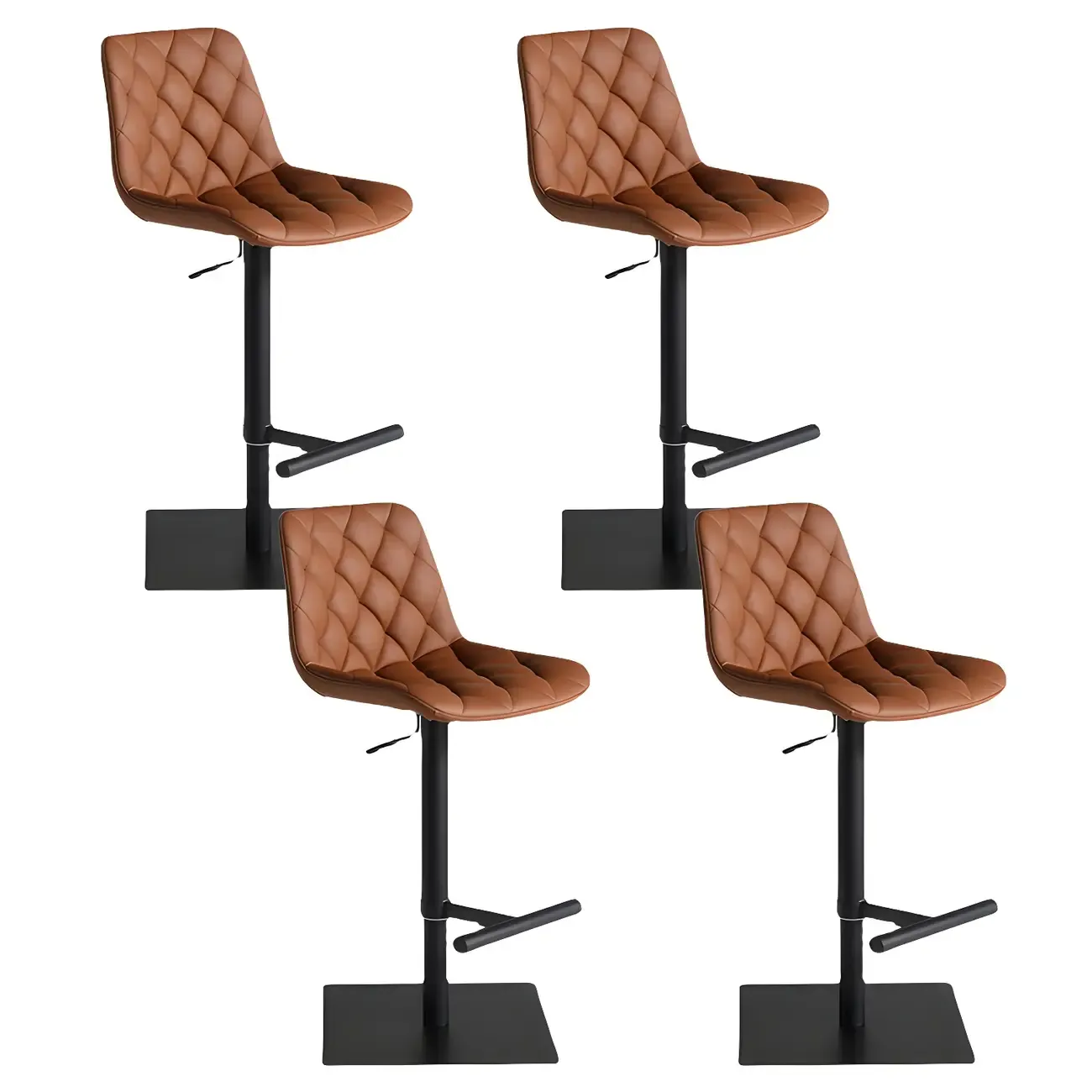 Modern Low Back Cushioned Swivel Adjustable Bar Stool