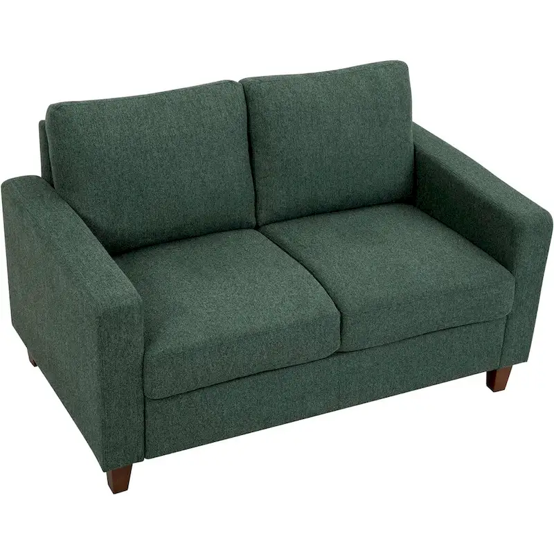 Miles Mid Century Modern Loveseat 2 Seater Sofa Couch with Reversible Back Pillows Large