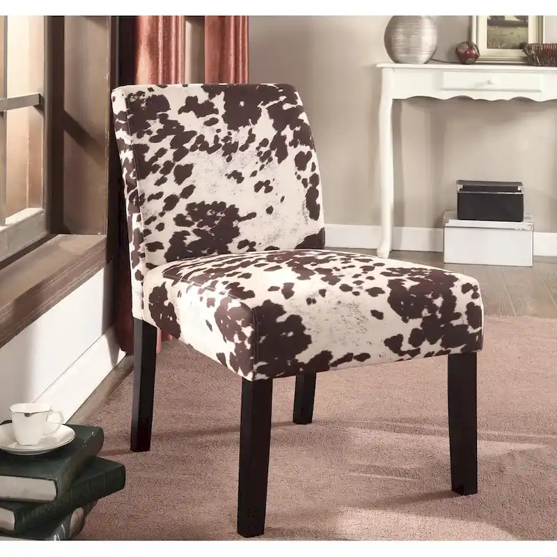 US Pride Furniture Wood Mottled Fabric Accent Chair with Solid Wood Legs (Set of 2)