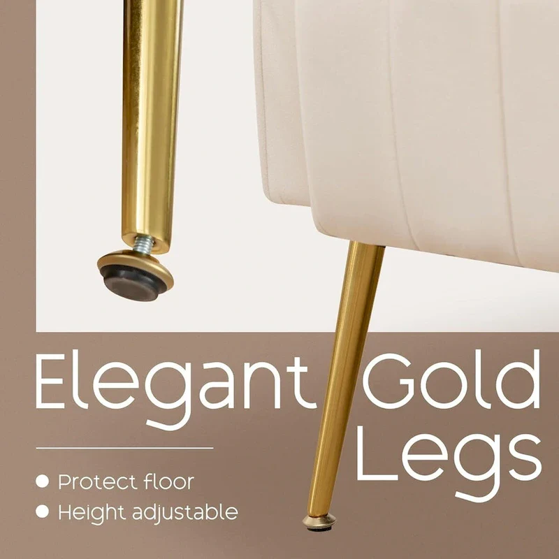 HOMYKA Accent Chair Upholstered Velvet Wingback Armchair Set of 2