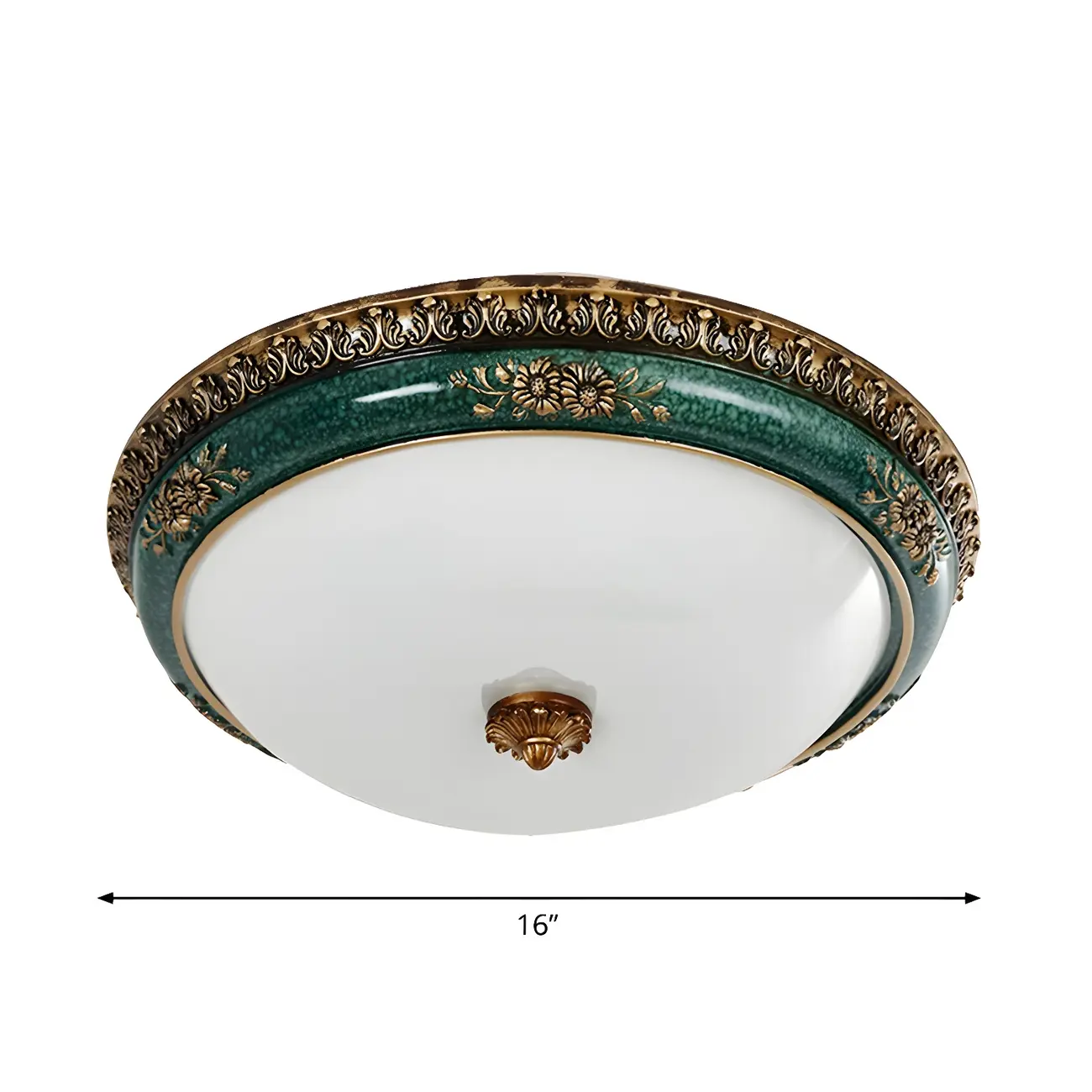 Classic Green Bowl Flush Mount LED Ceiling Light