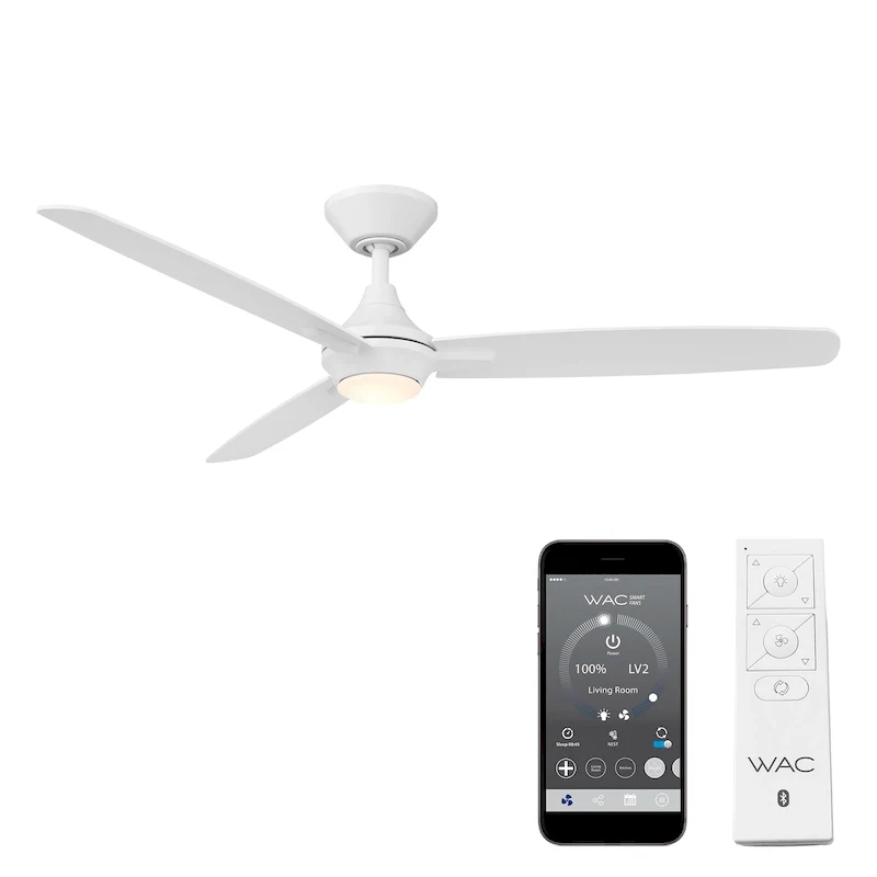 Blitzen Indoor/Outdoor 3-Blade Smart Ceiling Fan 54in with 3000K LED Light Kit and Remote Control - 54
