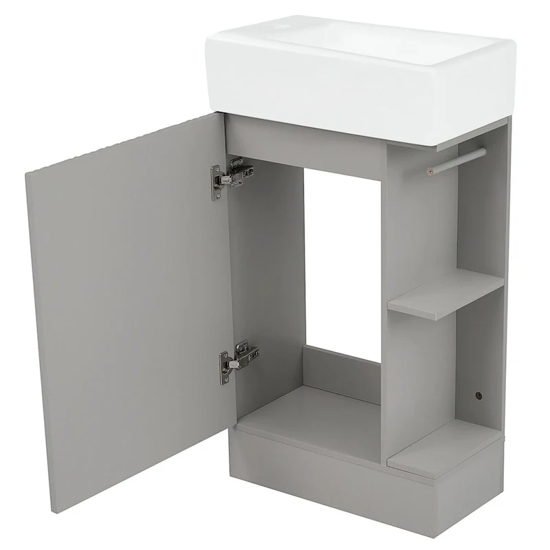 Bathroom Vanity Cabinet with Two-tier Shelf