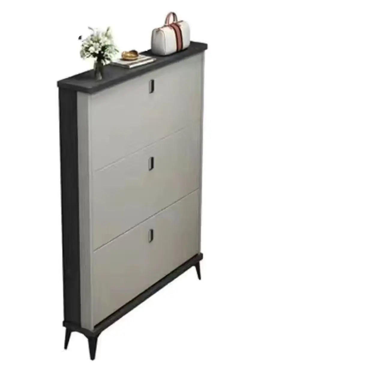 Modern Wood Shoe Cabinet with Adjustable Shelves