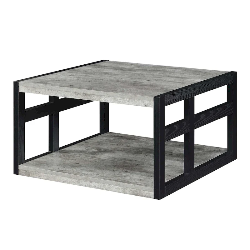 Square coffee table with shelves