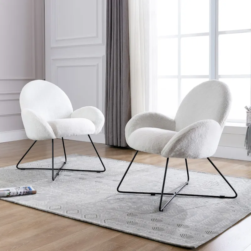 Rowen Modern Fleece Upholstered Accent Chair with Arm