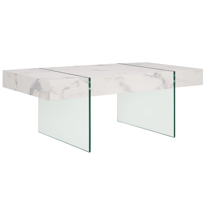 SAFAVIEH Pluma Glass Leg Rectangular Coffee Table - 43.3 W x 23.6 L x 15.7 H - 43Wx24Dx16H