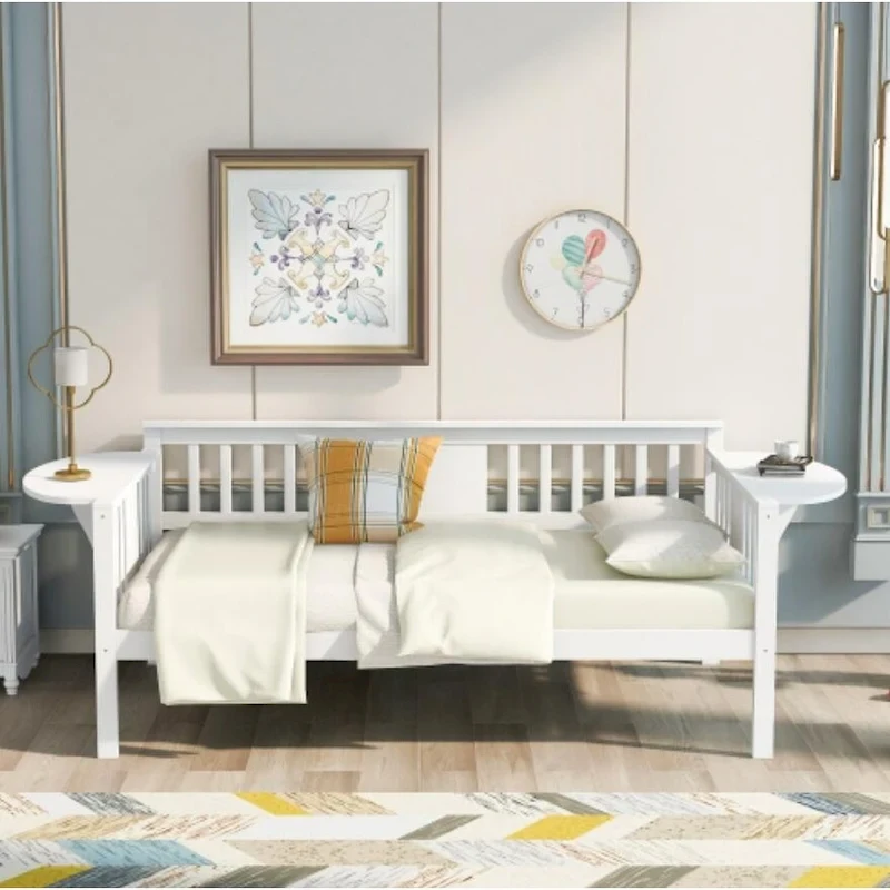 Wood Slat Support twin size Daybed in White