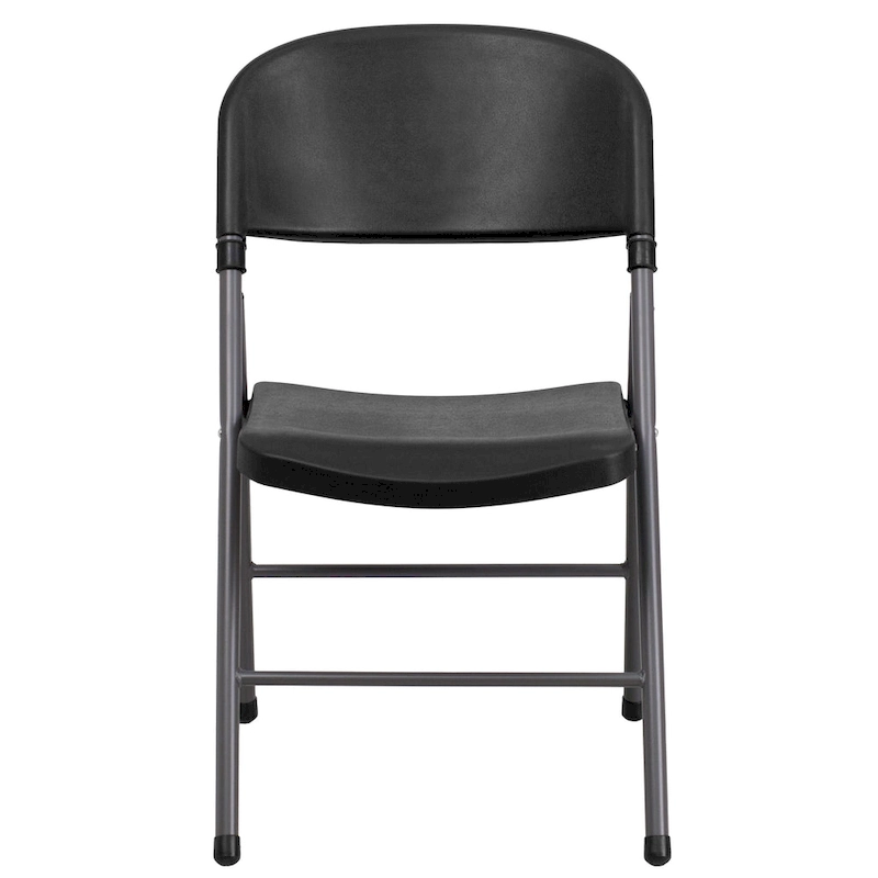 2 PK 330 lb. Capacity Plastic Folding Chair with Charcoal Frame