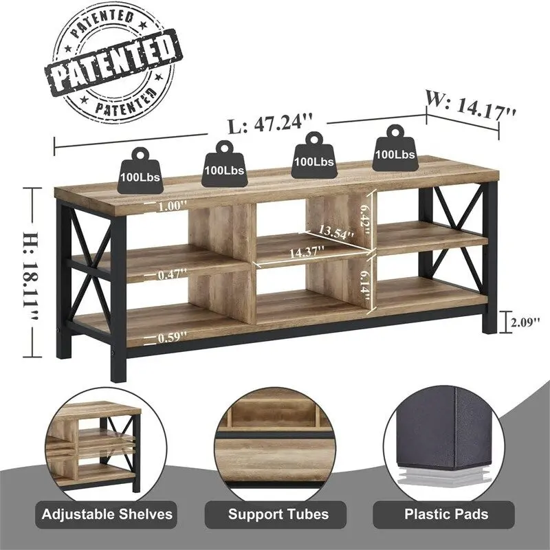 Shoe Bench Entryway - 14.17 D x 47.24 W x 18.11 H