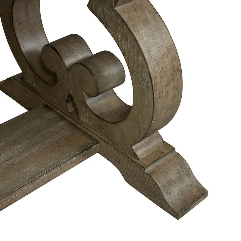 Copper Grove Simply Elegant White, Brown, & Heathered Taupe Writing Desk