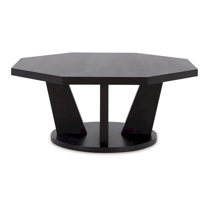 40-Inch Octagon Wood Coffee Table – Dark Brown, 40x40x17 in, 33 lbs, Living Room