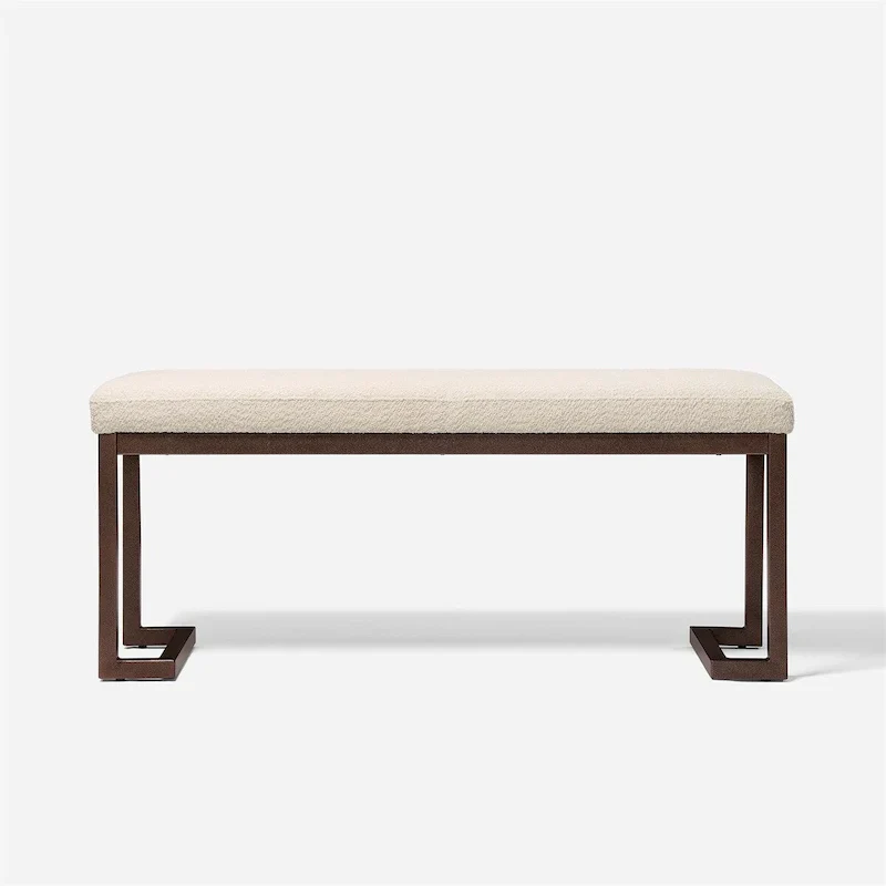 Contemporary Design Bench with Boucle fabric