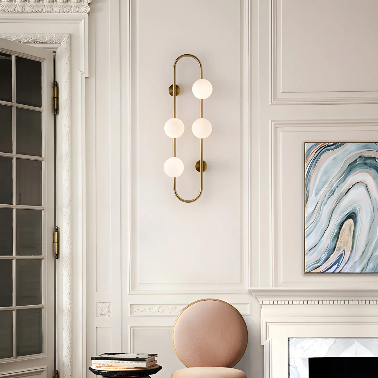 Elegant Gold 4-Light Oval Ball Wall Sconce Light Fixture