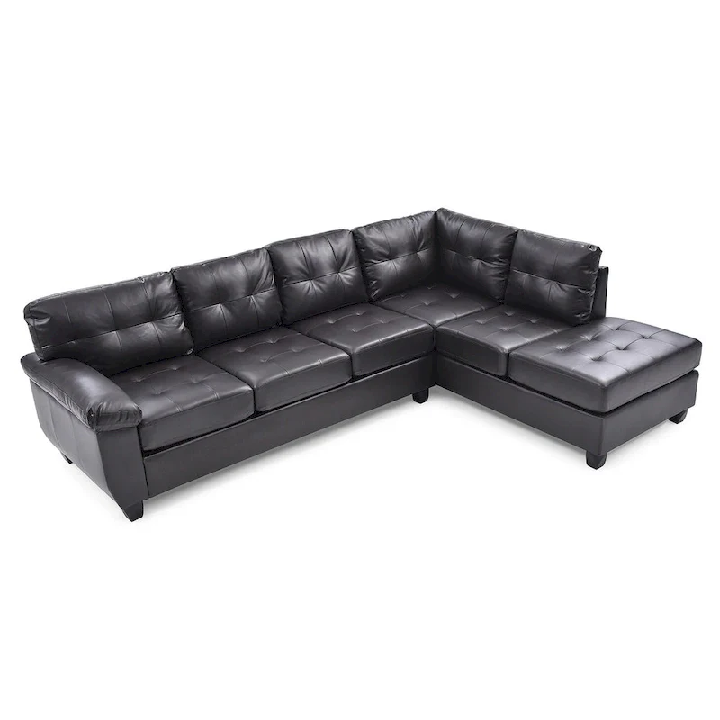 Gallant 111 in. W 2-piece Faux Leather L Shape Sectional Sofa - 78 L x 111 W x 32 H