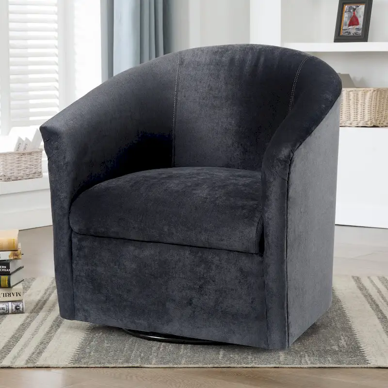 Ellery Modern Microfiber Swivel Accent Chair by
