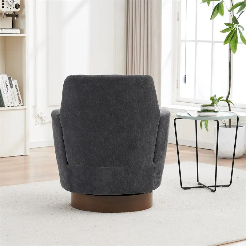 Swivel Round Accent Chairs Armchair with Stainless Steel Base
