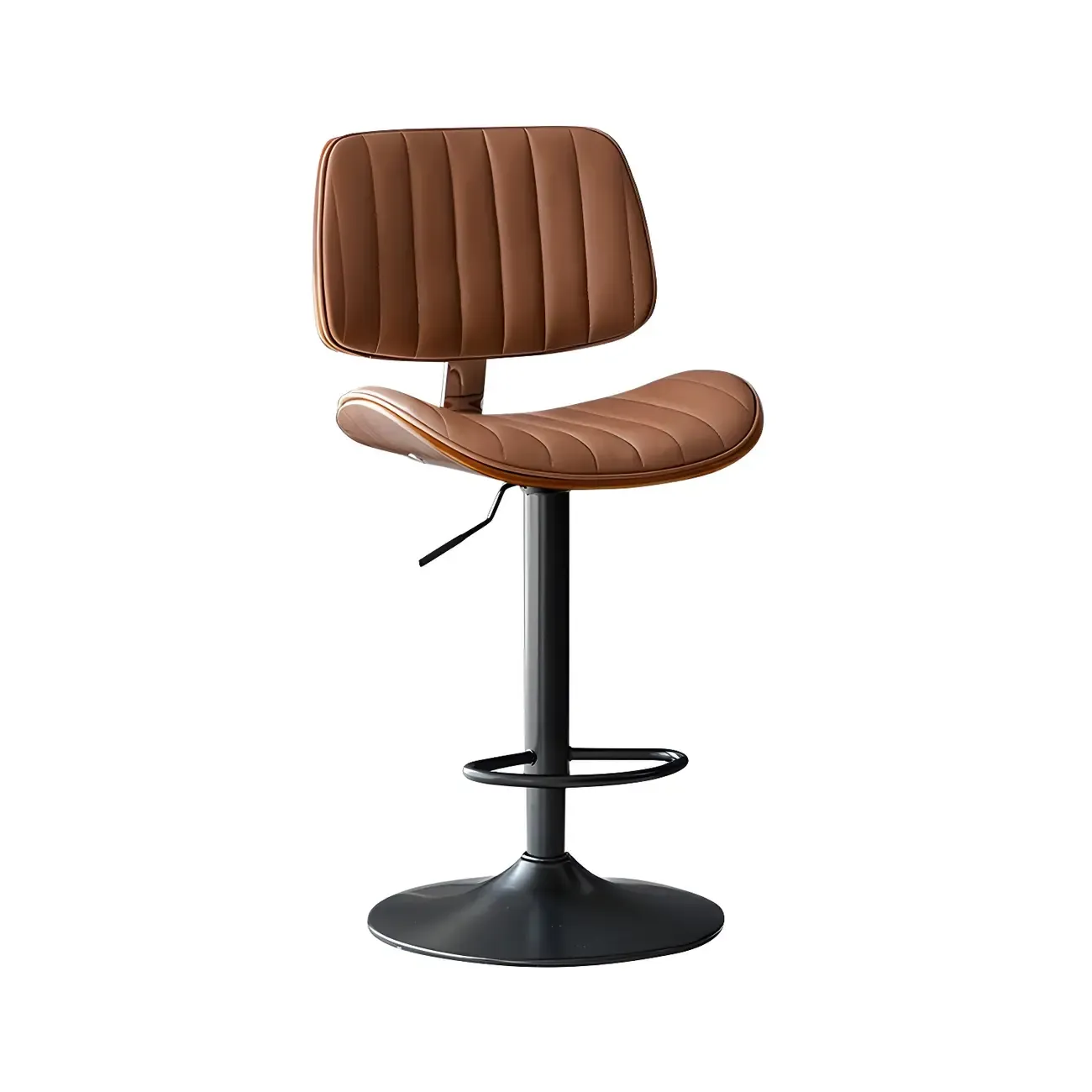 Modern Faux Leather Adjustable Swivel Bar Stools