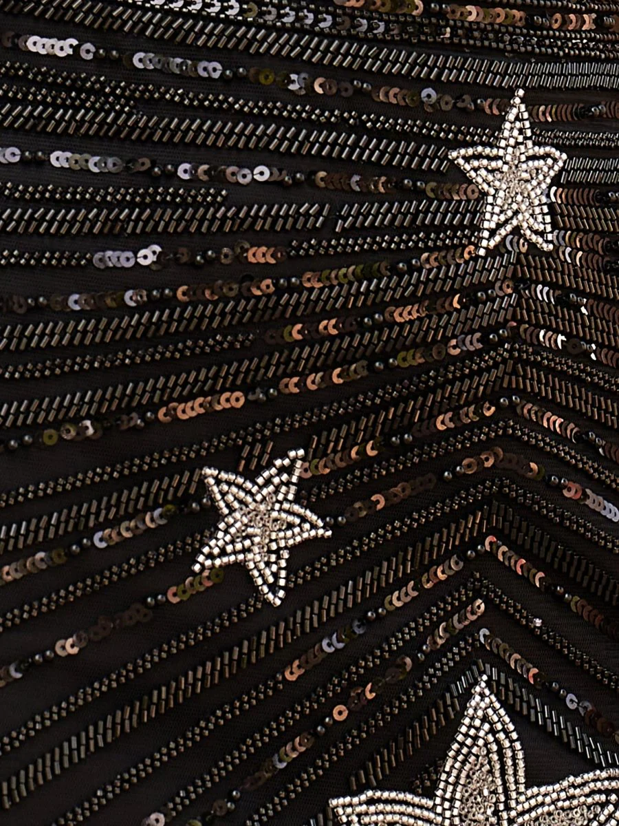 Sparkly Black Bodycon One Shoulder Sequin Star Mini Party Dresses