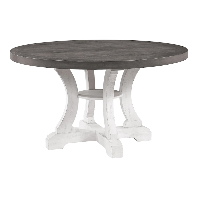 Furniture of America Sylmer Farmhouse 54-inch Wood Round Dining Table