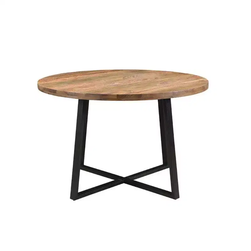 48" Blossom Round Sheesham Wood Dining Table Brown - Timbergirl: Handcrafted, Seats 4-6