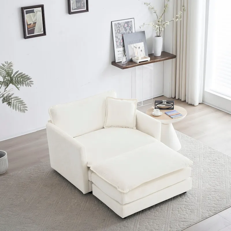 Modular Chenille Single Seat Sofa - 22+ Configurations, Solid Wood Frame
