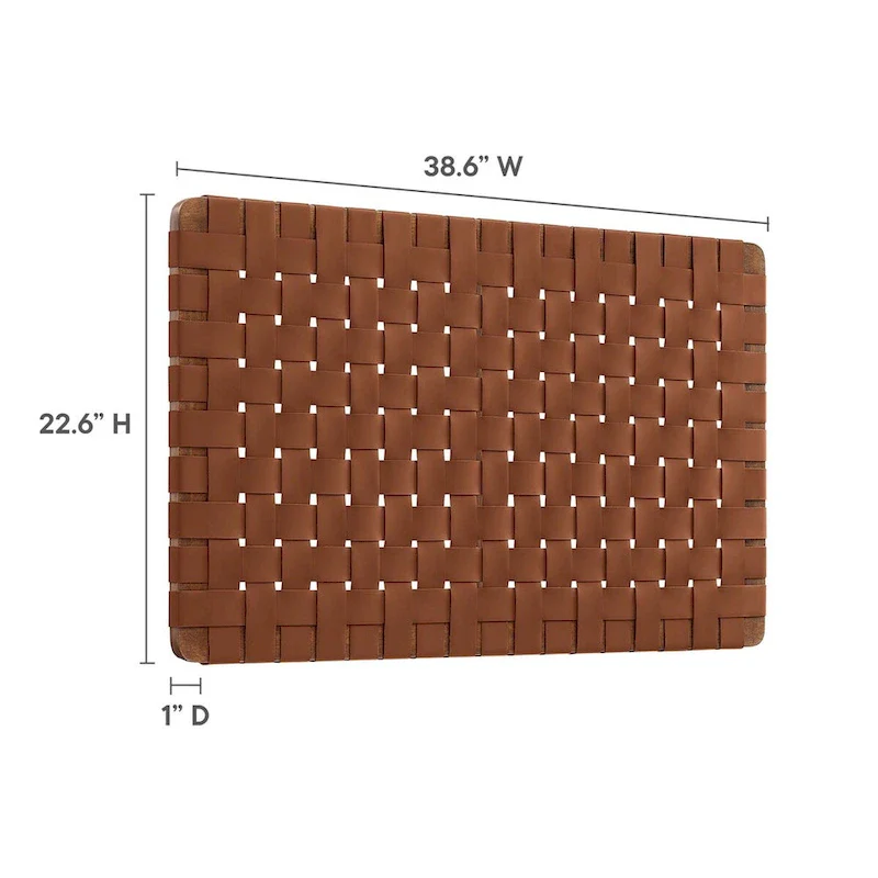 Sparta Wall-Mount Twin/Full/Queen/King Vegan Leather Weave Headboard