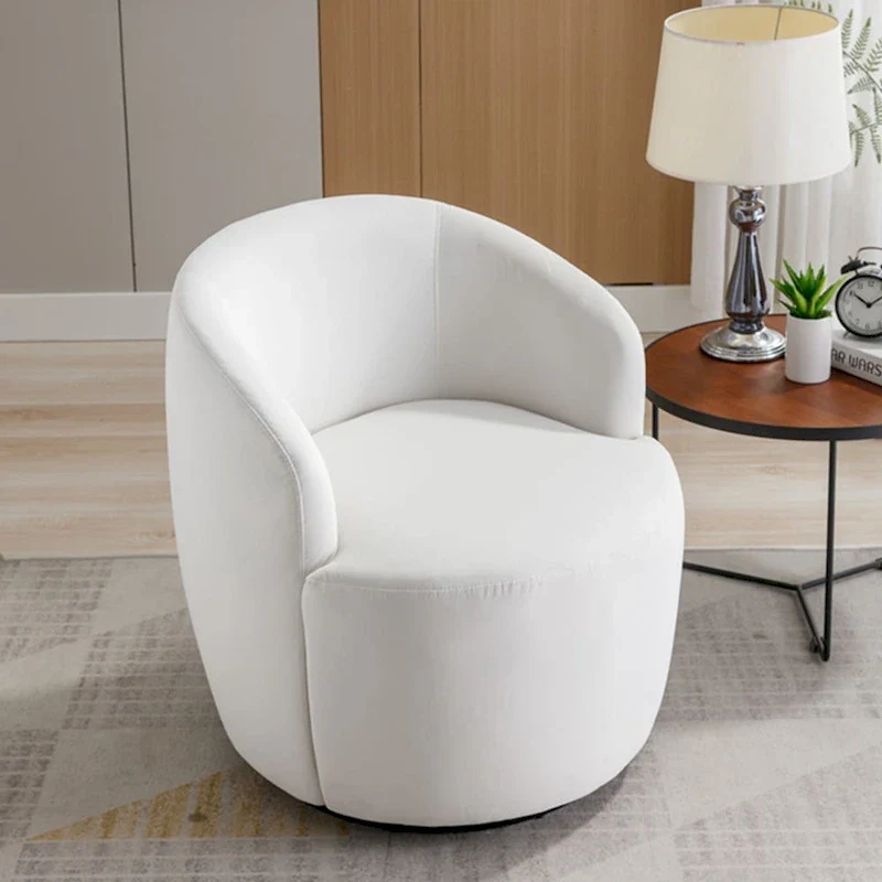 Velvet Swivel Accent Armchair Barrel Chair With Powder Coating Ring