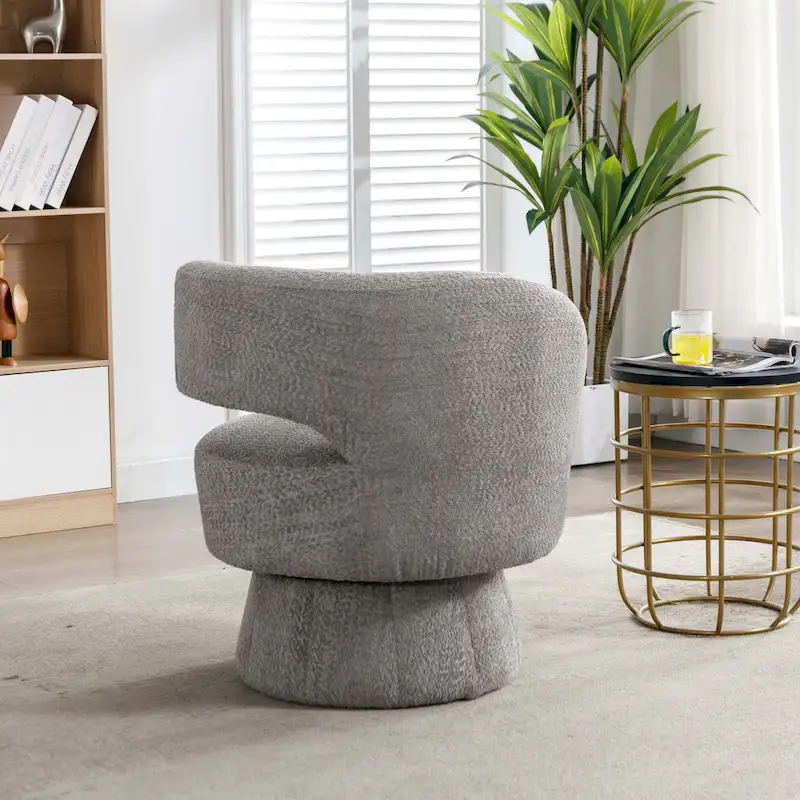 360 Degree Swivel Cuddle Barrel Accent Chairs with Wide Upholstered