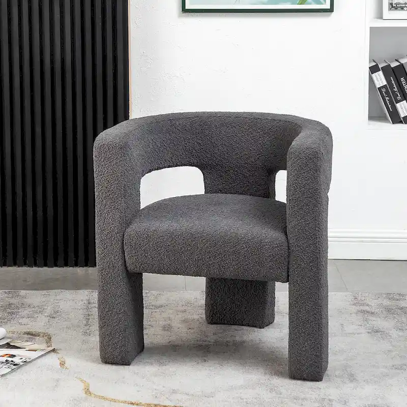 28 Wide Boucle Upholstered Square Armchair