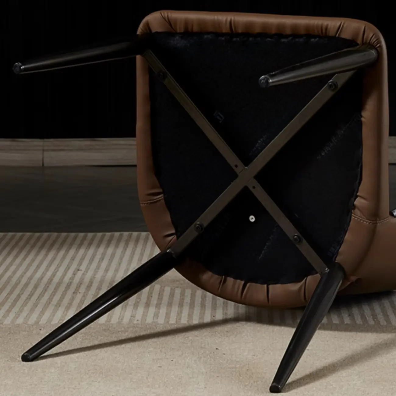 Mid Century Modern Dining Room Chairs Curved Back Faux Leather