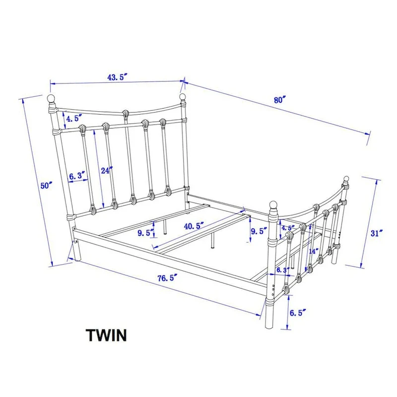 Xander Dark Brown Steel Bed by iNSPIRE Q Classic
