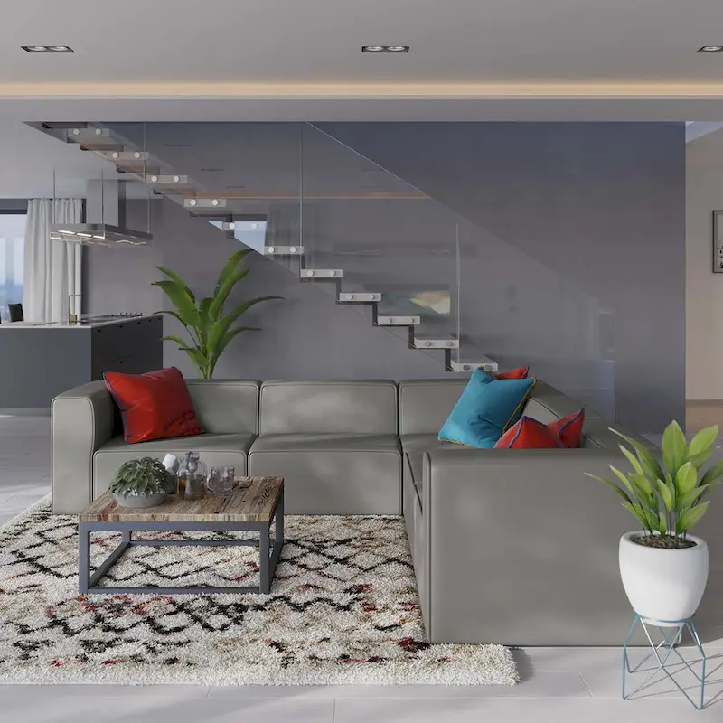 Mingle Vegan Leather 5-Piece Sectional Sofa