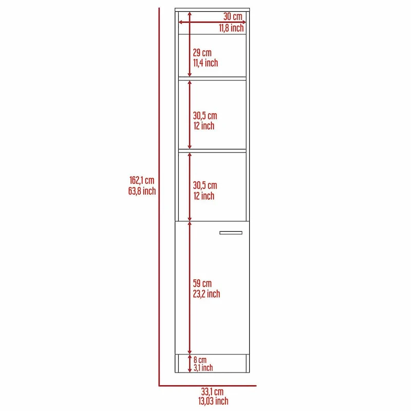 2-Shelf Rectangle Bathroom Linen Cabinet Light Oak/Black/White