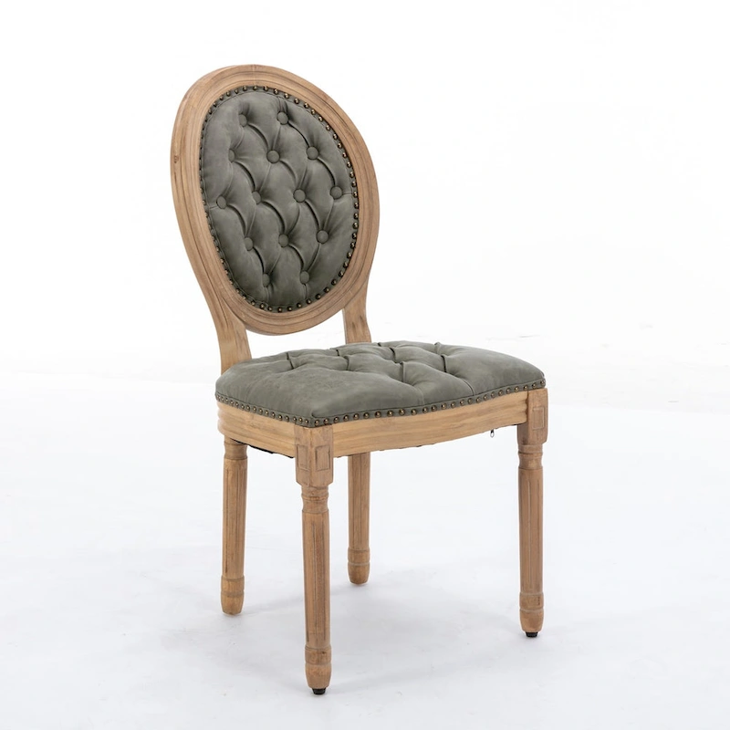 Set of 2 French Style Solid Wood Dining Chair with Nailhead