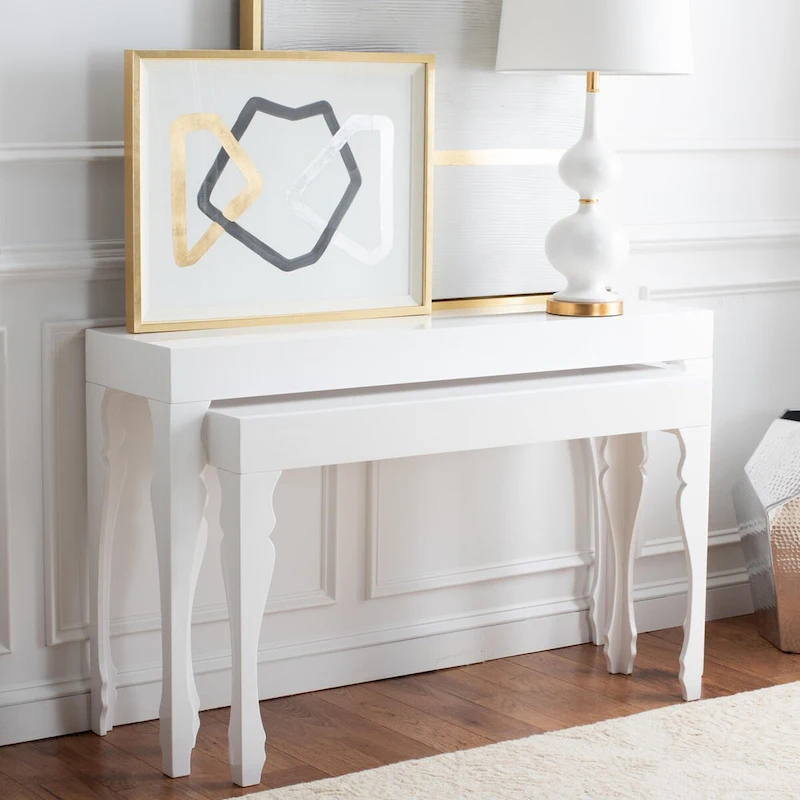 SAFAVIEH Norita White Lacquer Nesting Table - 51