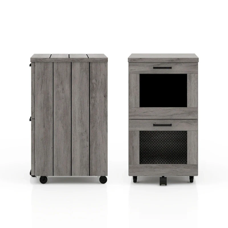 DH BASIC Rustic Grey 2-Drawer File Cabinet by Denhour
