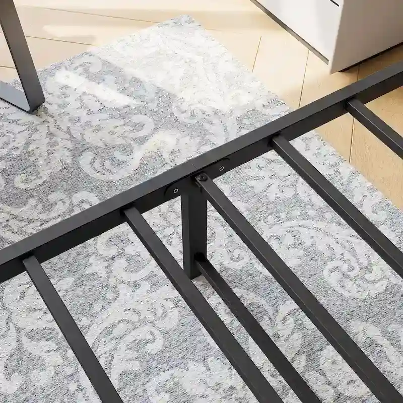 Platform Bed Frame With Wooden Headboard, Under Bed Storage, Non-Slip