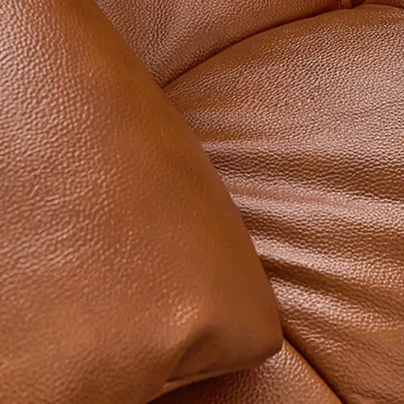 Brown Upholstered Genuine Leather Living Room Accent Chair