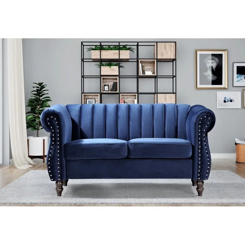 Capri Velvet Chesterfield Loveseat