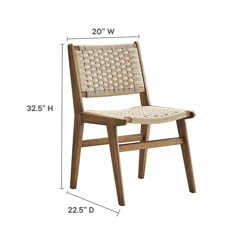 Saoirse Woven Rope Wood Dining Side Chair - Set of 2