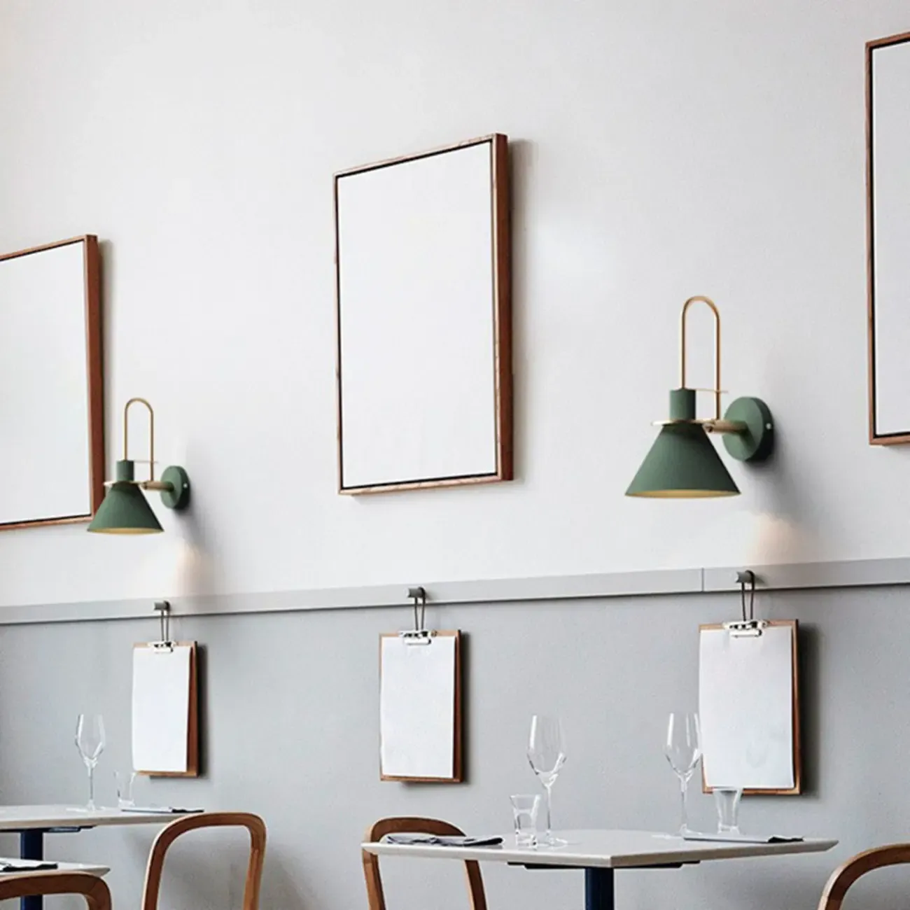 Modern 1-Light Cone Bath Vanity Light with Iron Shade