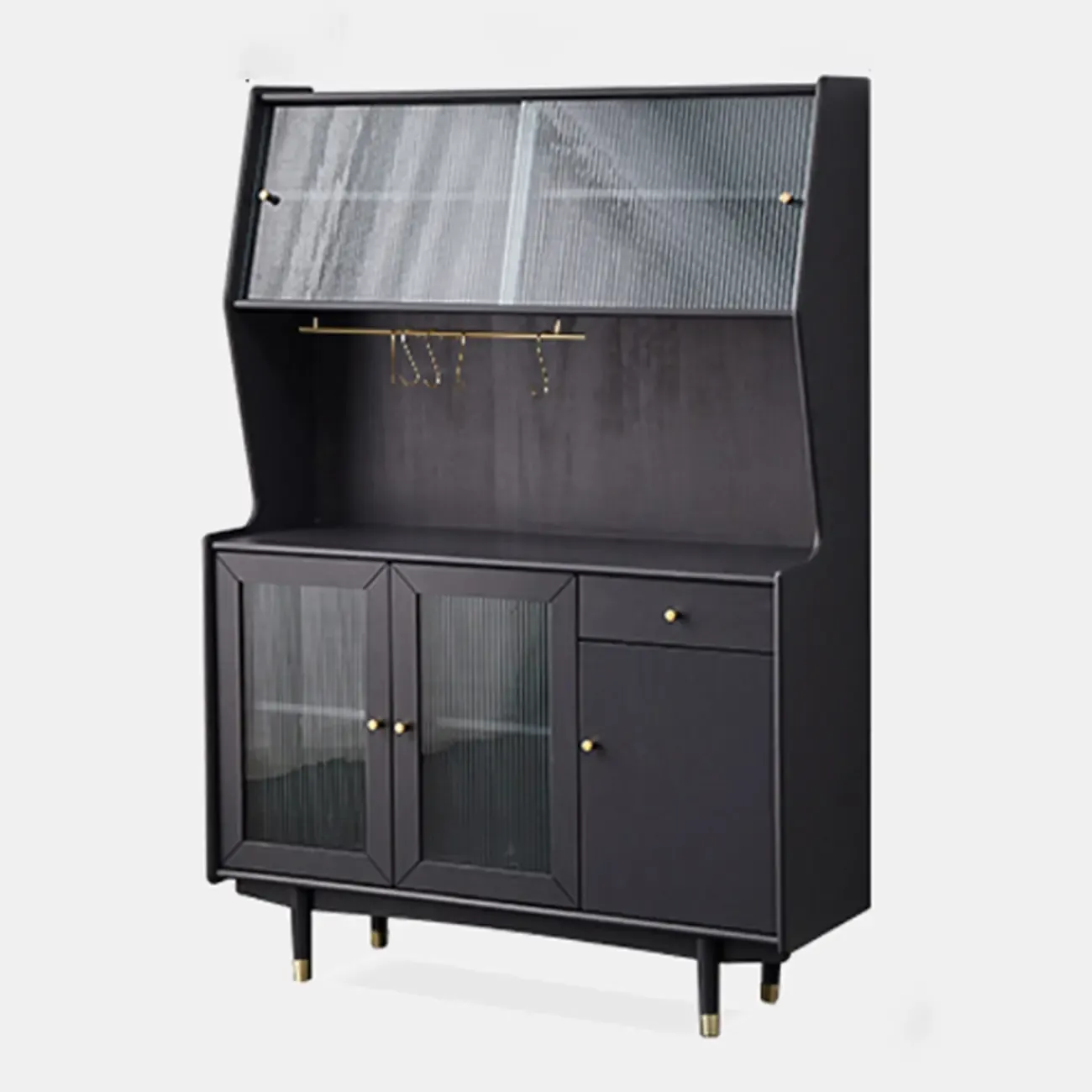 Modern Espresso Wood Versatile Kitchen Cabinet