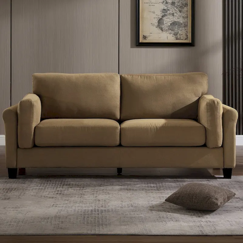 Morden Fort Modern Double Arm Sofa,Deep Seat Couch,Pillowed Back Cushions,Durable Upholstered Fabric