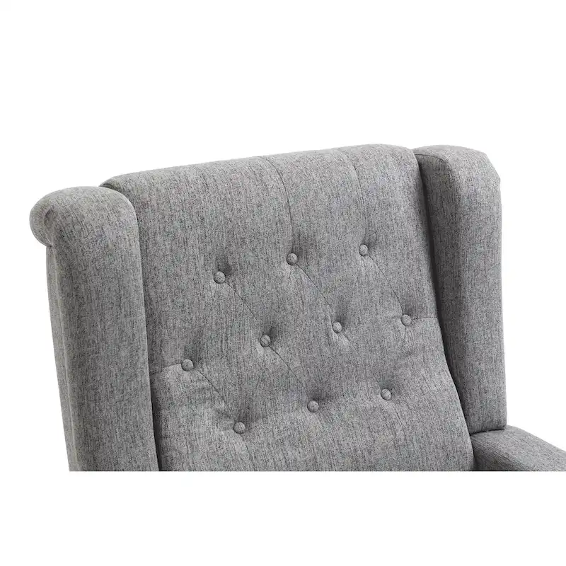 Arm Pushing Recliner Chair,Button Tufted Wingback Recliner Chair,Fabric Pushback Manual Single Sofa Home Theater Seating
