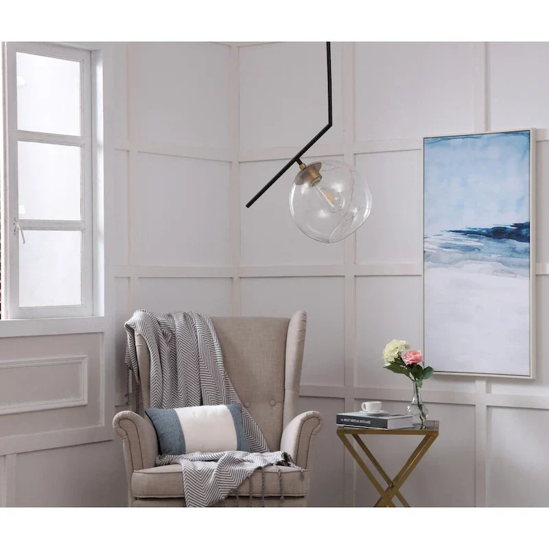 Bastina 10-Inch 1-DownLight Clear Glass Pendant